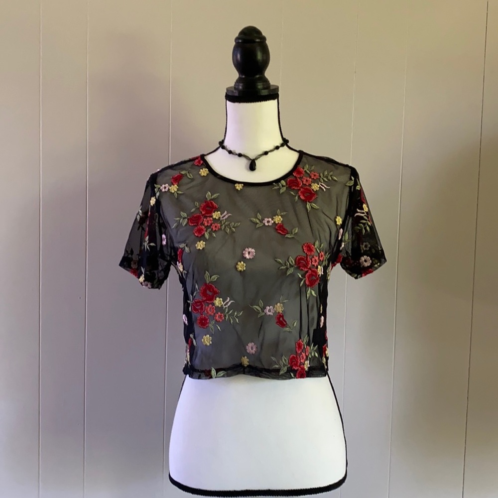 No Rest For Bridget Embroidered Crop Top
